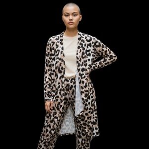 Leopard Print Cardigan and Pants Set